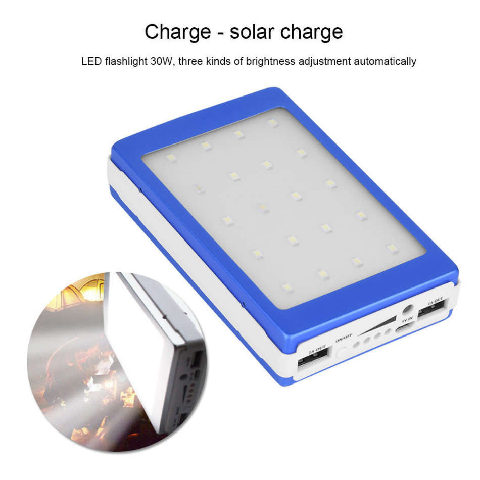 20,000mAh Dual USB SOLAR Power Bank with 20 LED Flash Light for all Your Outdoor Activities