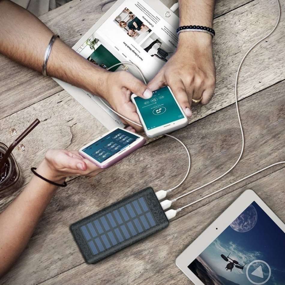 20,000mAh Dual USB SOLAR Power Bank with 20 LED Flash Light for all Your Outdoor Activities