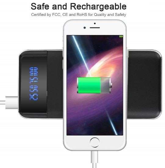 10000mAh Dual USB Power Bank & Wireless Charger for all QI Compatible Devices with LED Display
