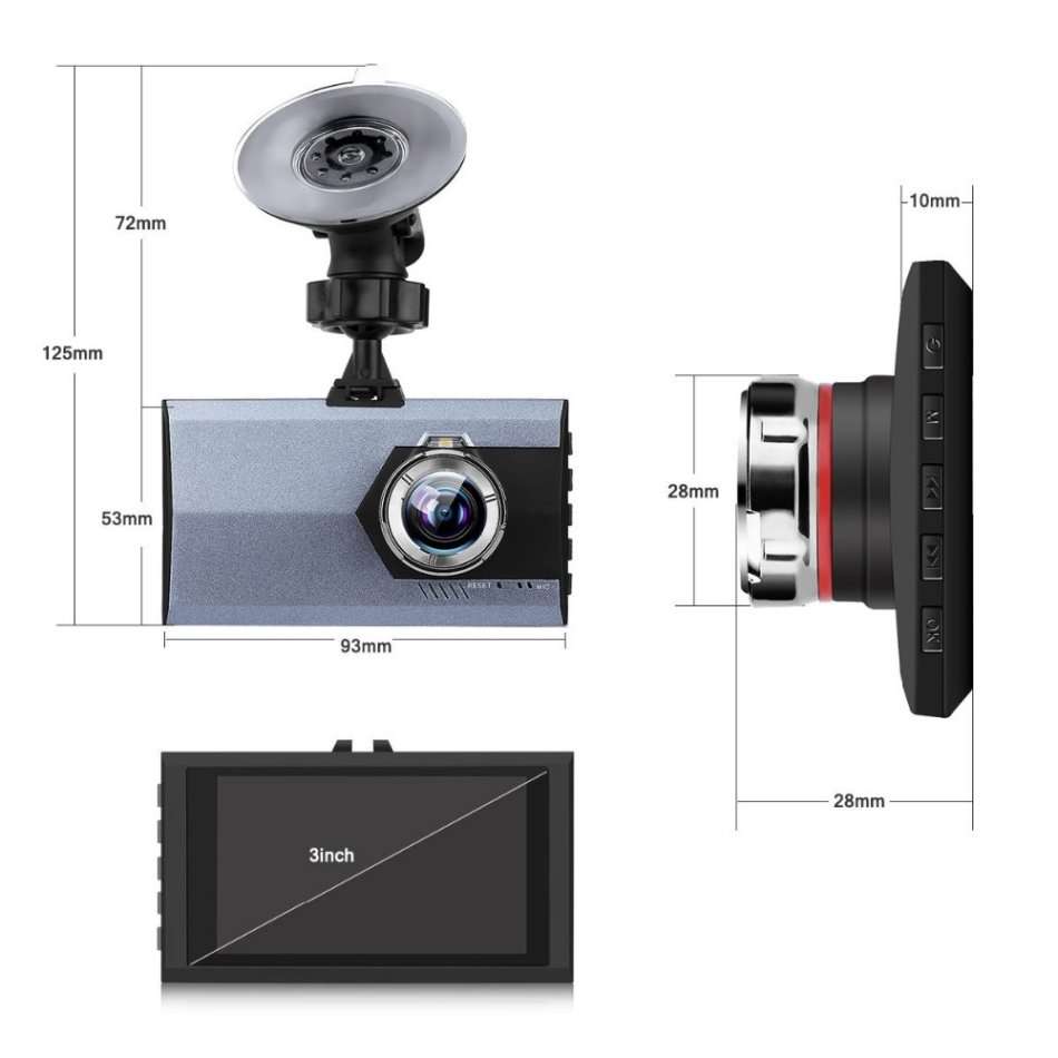 NEW! 3" HD 1090P Car Camera & Video Recorder, G-Sensor, Night Vision, Loop Recording, Motion etc.