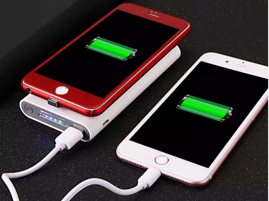 QI Wireless Charger & Dual USB 10,000MaH Power Bank - Charge 3 Electronic Devices Simultaneously