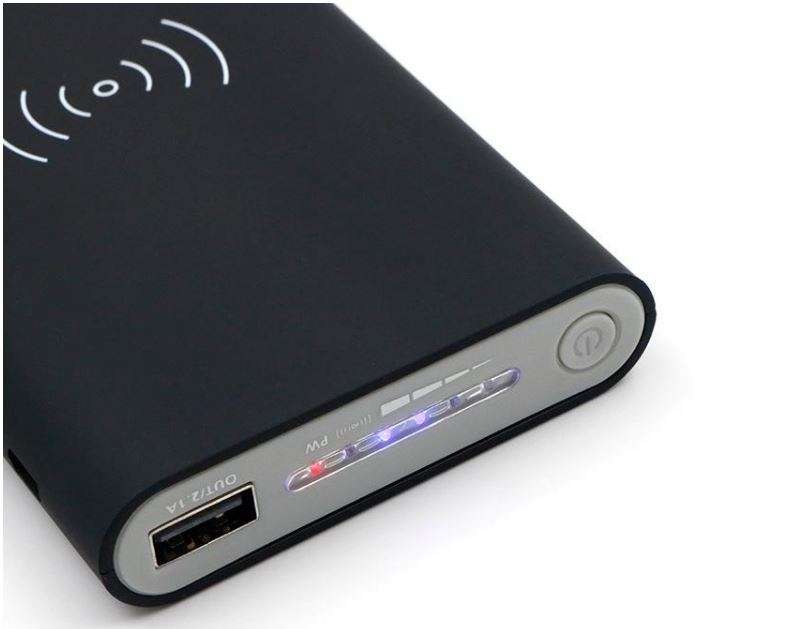 QI Wireless Charger & Dual USB 10,000MaH Power Bank - Charge 3 Electronic Devices Simultaneously