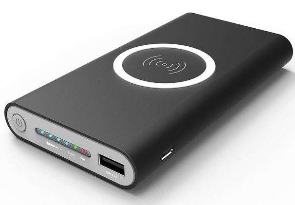 QI Wireless Charger & Dual USB 10,000MaH Power Bank - Charge 3 Electronic Devices Simultaneously
