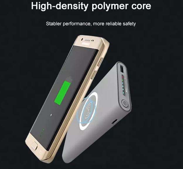 QI Wireless Charger & Dual USB 10,000MaH Power Bank - Charge 3 Electronic Devices Simultaneously