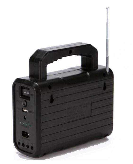 Home Solar System - FM Radio Control Unit, 3 LED Lamps, Solar Panel, Remote & 10 in 1 Charging Cable