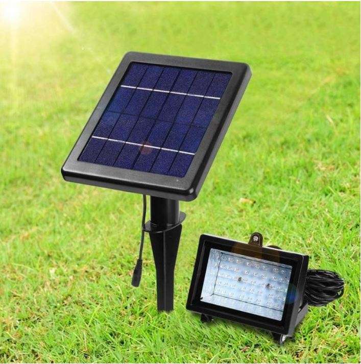 54 LED Solar Flood Light with 5 meter cable, Solar Panel, Solar Panel Bracket, Day & Night Sensor