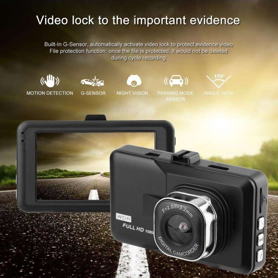 NEW Full HD 1080P 3" Car Camera & Video Recorder, HDMI Port, 5 MP, Night Vision, G-Sensor