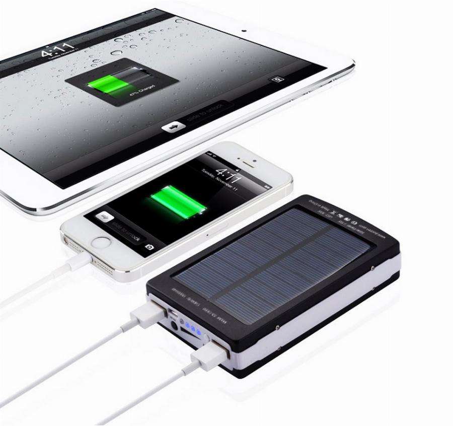 20,000mAh Dual USB SOLAR Power Bank with 20 LED Flash Light for all Your Outdoor Activities