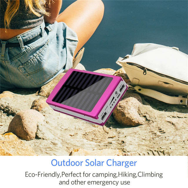 20,000mAh Dual USB SOLAR Power Bank with 20 LED Flash Light for all Your Outdoor Activities