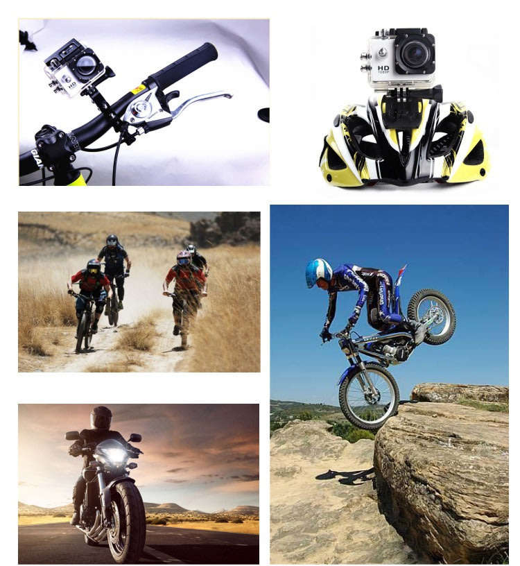 2" Full HD Action Sport Camera - Waterproof, LCD Screen, Side Helmet Mount, Waterproof Casing..