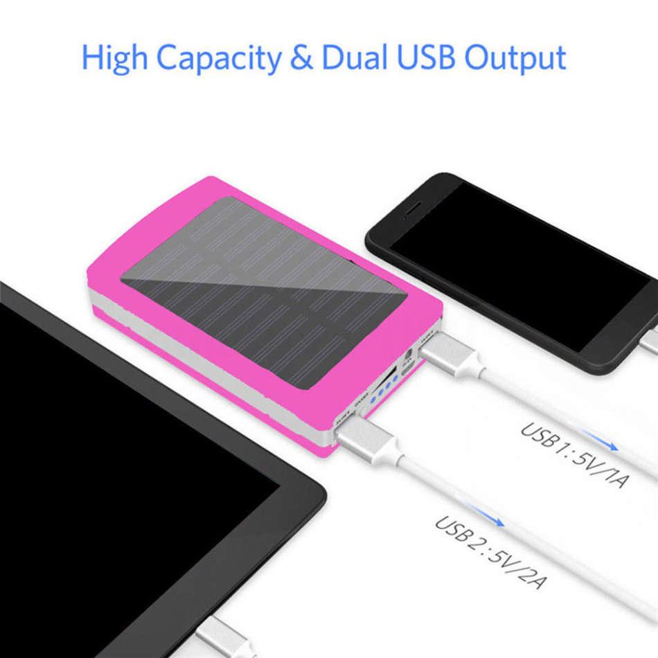 20,000mAh Dual USB SOLAR Power Bank with 20 LED Flash Light for all Your Outdoor Activities