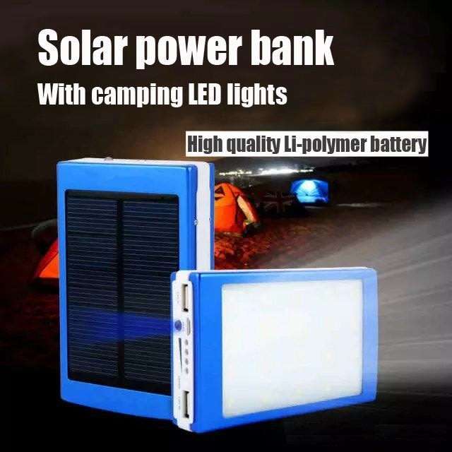 20,000mAh Dual USB SOLAR Power Bank with 20 LED Flash Light for all Your Outdoor Activities