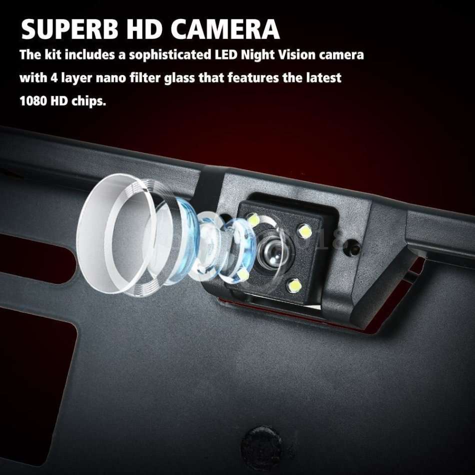 Waterproof Night Vision HD LED Number Plate Holder With Camera