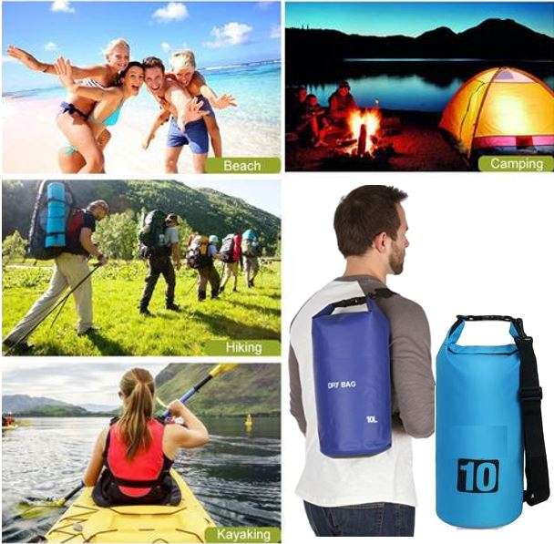 10L Waterproof Backpack, Lightweight, Durable, Foldable with Shoulder Strap
