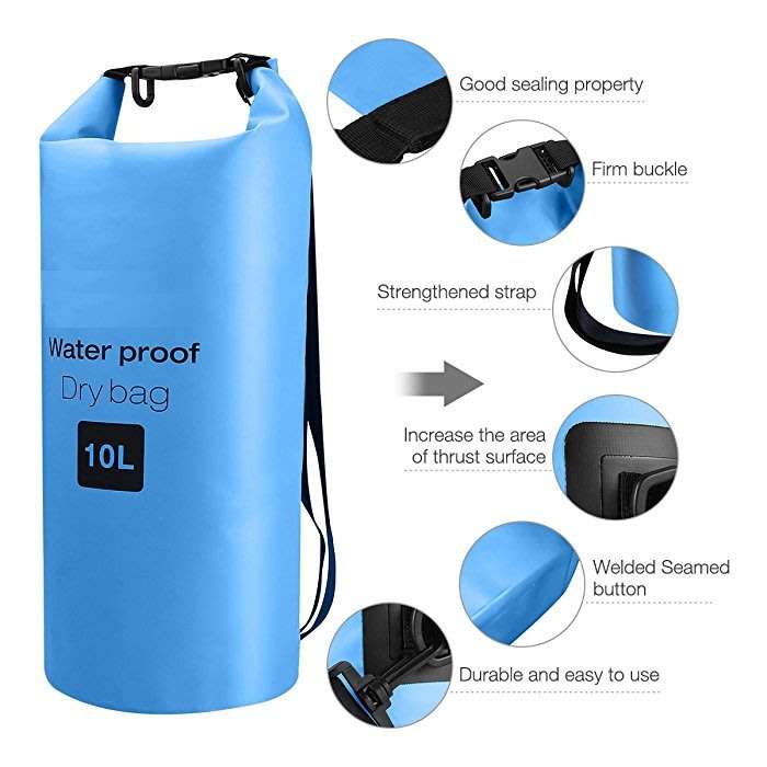10L Waterproof Backpack, Lightweight, Durable, Foldable with Shoulder Strap