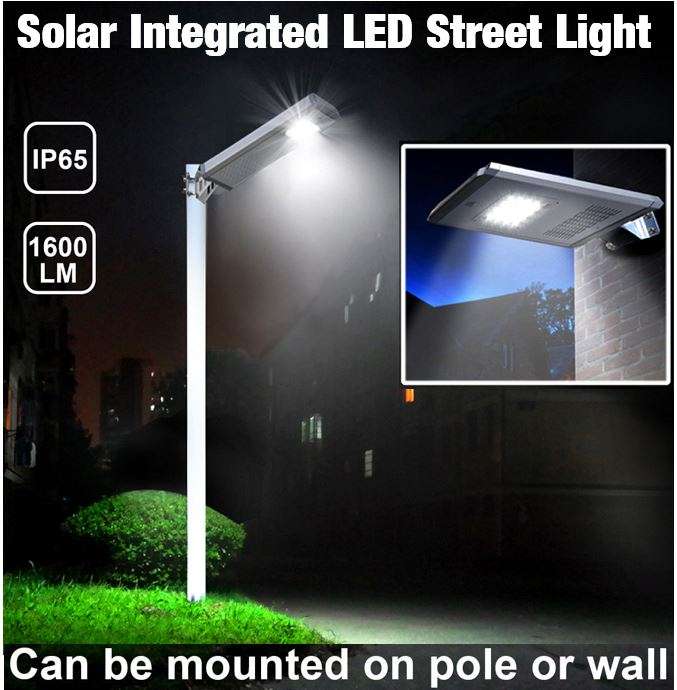 20W 42 LED SOLAR Street Light, PIR, Motion Sensor, Waterproof with 3 modes