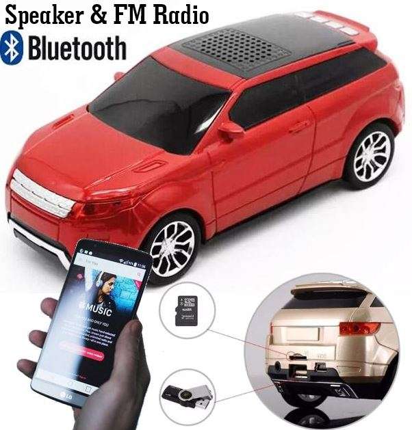 Land Rover Car Shape Bluetooth Speaker & FM Radio With Car Sound & Lights