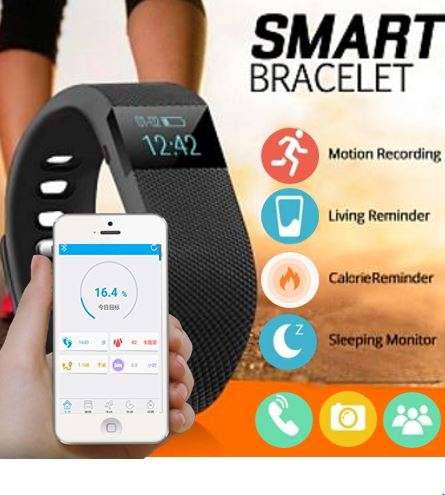 Bluetooth Smartwatch & Fitness Bracelet with Pedometer for Samsung & Android Phones - 3 Colours