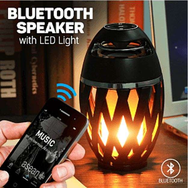 LED Atmosphere Flame Bluetooth Bass Speaker with USB Interface - Flame Beats Light Effect