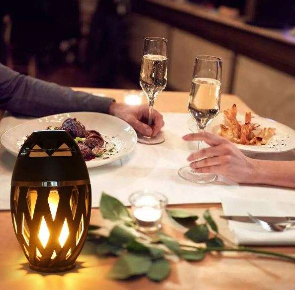 LED Atmosphere Flame Bluetooth Bass Speaker with USB Interface - Flame Beats Light Effect