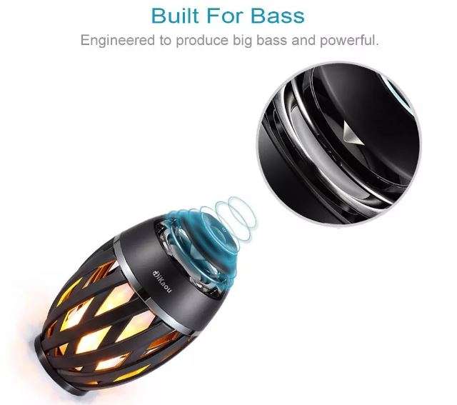 LED Atmosphere Flame Bluetooth Bass Speaker with USB Interface - Flame Beats Light Effect