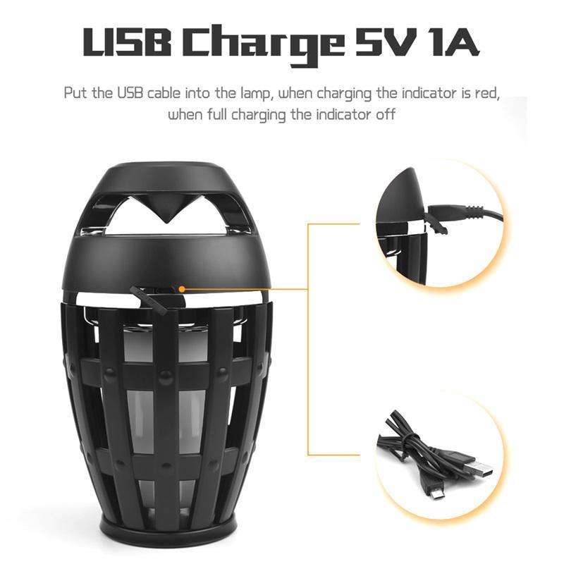 LED Atmosphere Flame Bluetooth Bass Speaker with USB Interface - Flame Beats Light Effect