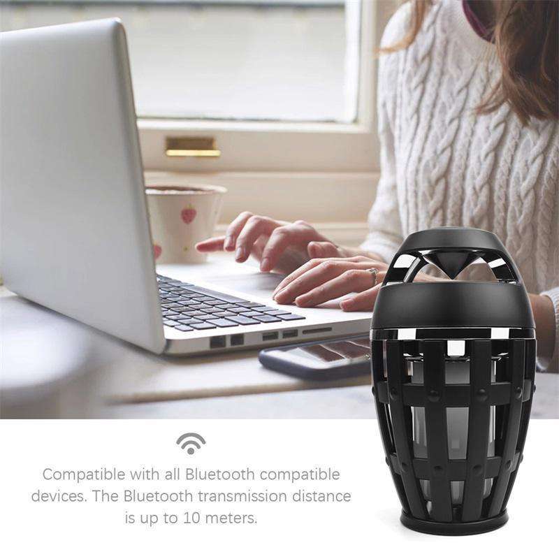 LED Atmosphere Flame Bluetooth Bass Speaker with USB Interface - Flame Beats Light Effect