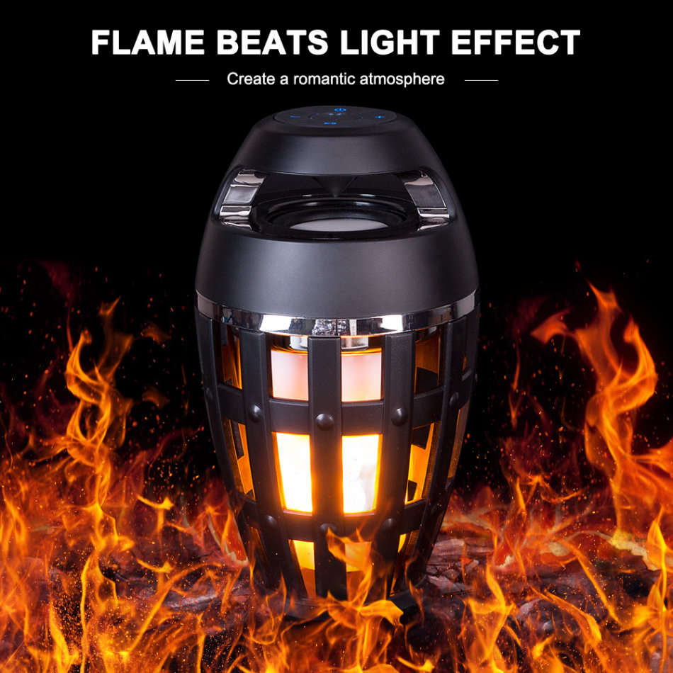 LED Atmosphere Flame Bluetooth Bass Speaker with USB Interface - Flame Beats Light Effect