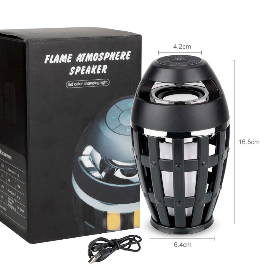 LED Atmosphere Flame Bluetooth Bass Speaker with USB Interface - Flame Beats Light Effect