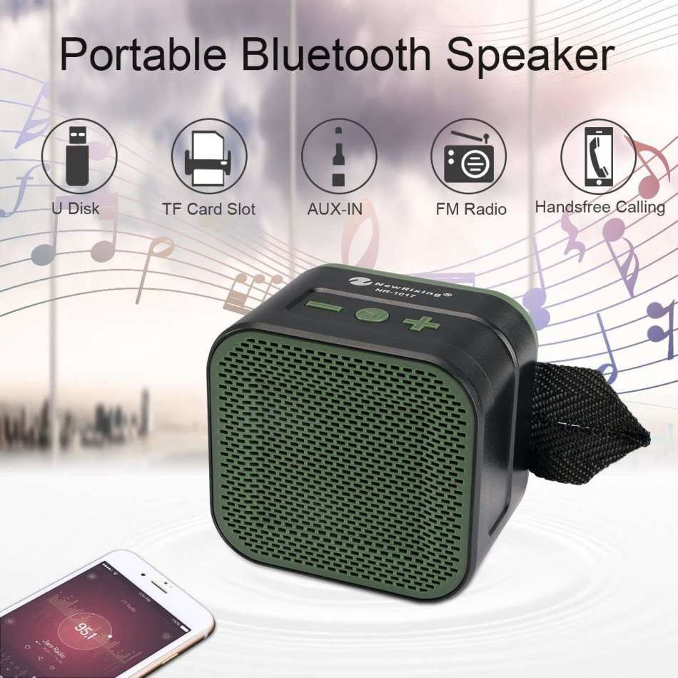 Wireless Bluetooth Speaker with AUX-in, USB, SD, built-in microphone for hand-free calls