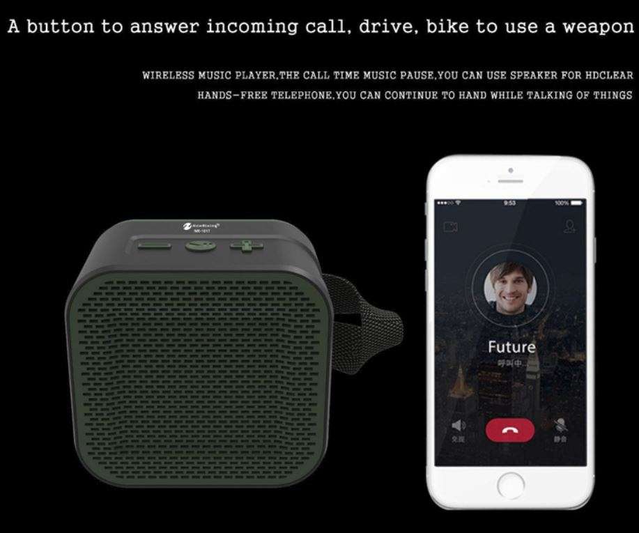 Wireless Bluetooth Speaker with AUX-in, USB, SD, built-in microphone for hand-free calls