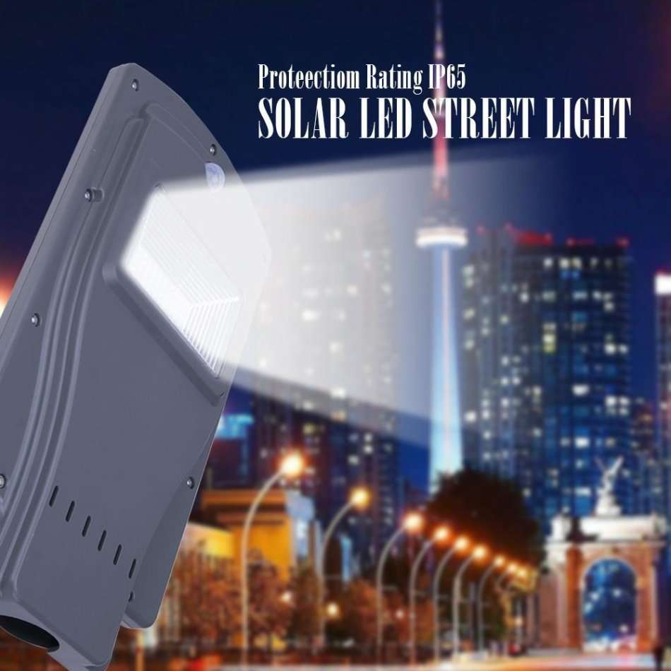 Solar Integrated LED Street Light with Remote Control and 3 Lighting Modes
