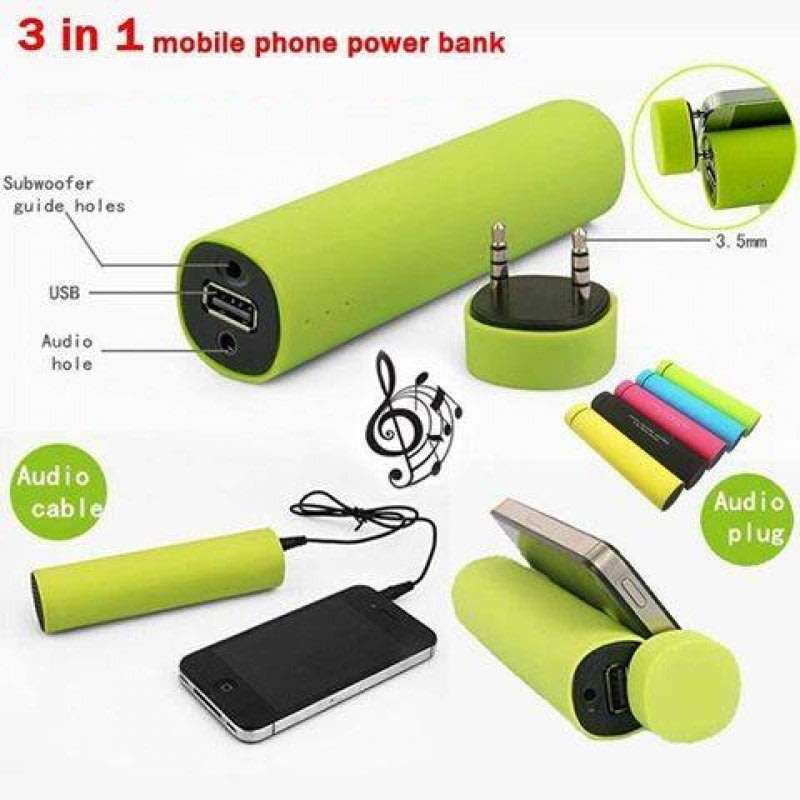 3 in 1 Wireless Bluetooth Speaker, 3000mAh Power Bank & Mobile Phone Stand