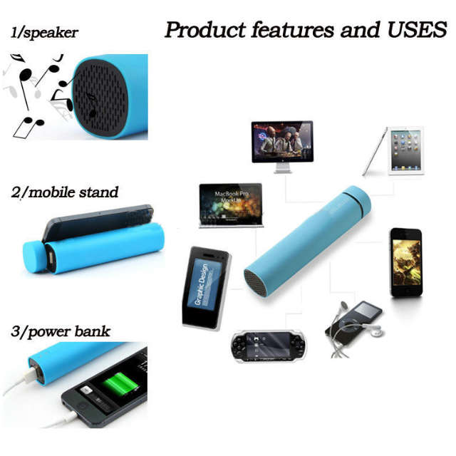 3 in 1 Wireless Bluetooth Speaker, 3000mAh Power Bank & Mobile Phone Stand