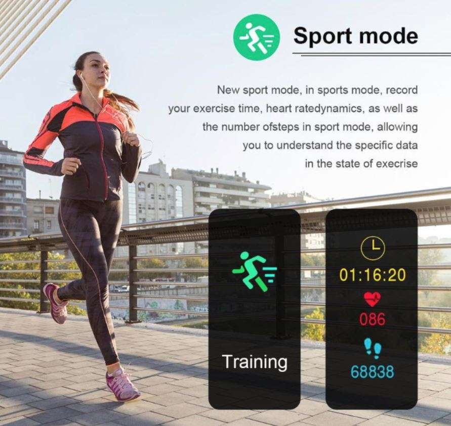 Bluetooth Smart Watch Fitness Tracker - Monitor Heart Rate, Blood Pressure, Blood Oxygen, Calories