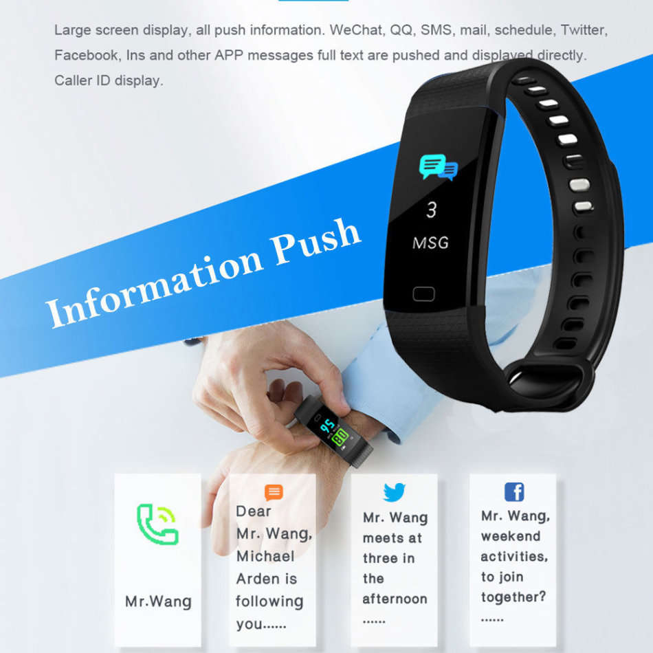 Bluetooth Smart Watch Fitness Tracker - Monitor Heart Rate, Blood Pressure, Blood Oxygen, Calories
