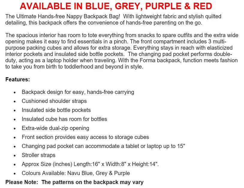 The Ultimate Hands-free Nappy Backpack Bag