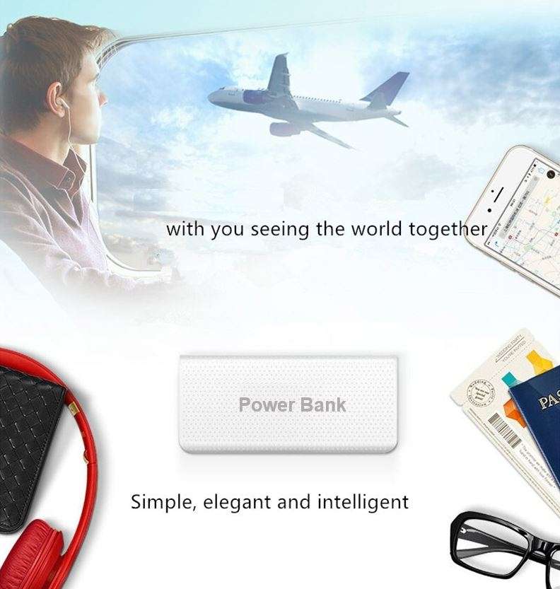 20 000mAh Power Bank Dual USB Ports for Charging of Electronic Devices With 5 in 1 Charging Cable