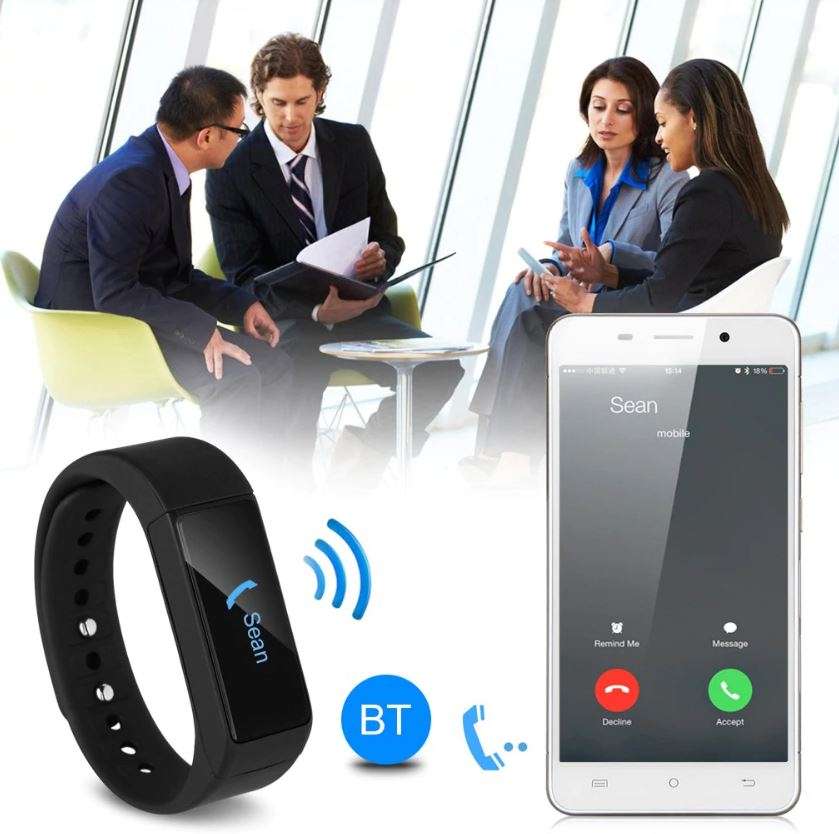 Bluetooth Smart Fitness Tracker with Heart Rate & Blood Pressure Monitor, Pedometer, Sleep Monitor