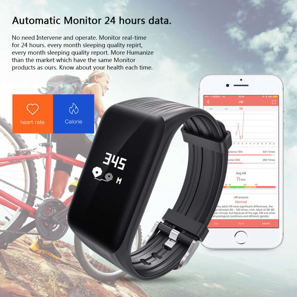 Professional Fitness Smart Watch with Heart Rate Monitor, Exercise Mode, Sleep Monitor etc.