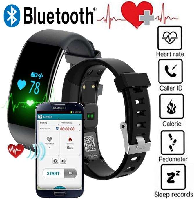 Heart Rate Monitor Smart Wristband Fitness Tracker for Android & iOS Smartphones