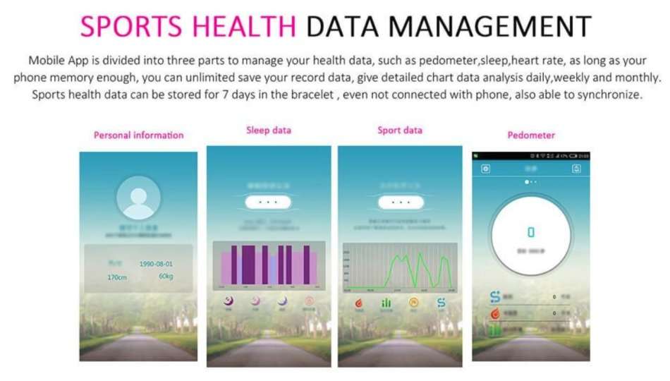 Heart Rate Monitor Smart Wristband Fitness Tracker for Android & iOS Smartphones