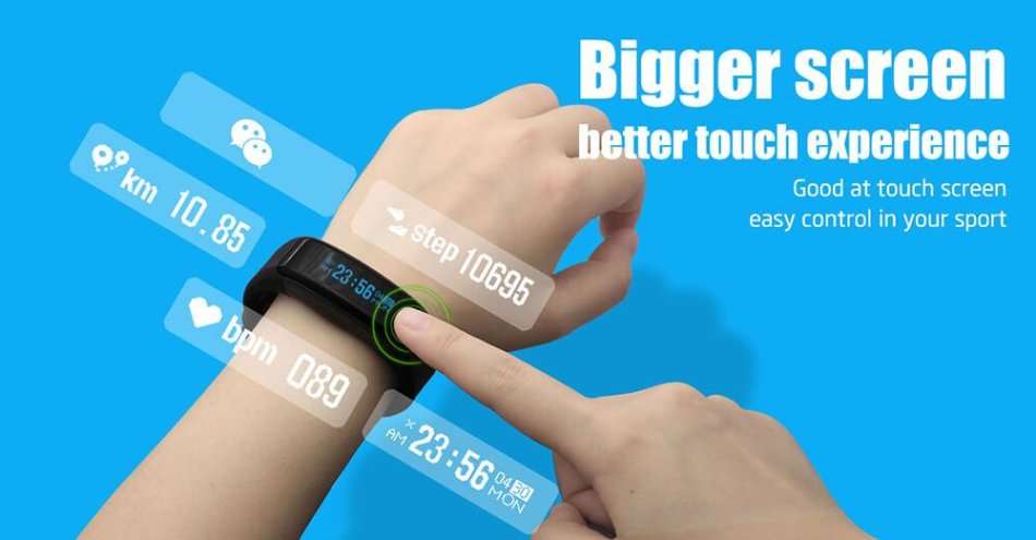 Heart Rate Monitor Smart Wristband Fitness Tracker for Android & iOS Smartphones
