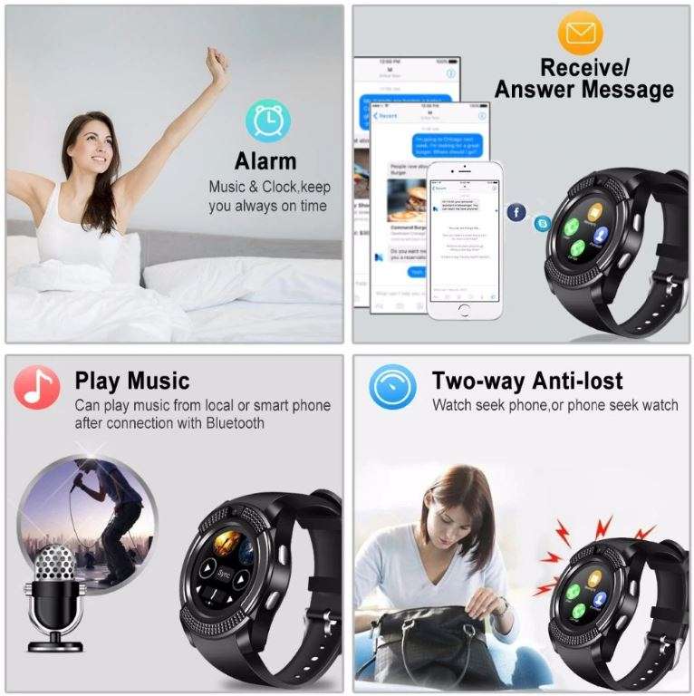 Professional Smart Watch Phone, SIM CARD, Bluetooth, Camera, Sleep Monitor, SD Card, Pedometer etc.