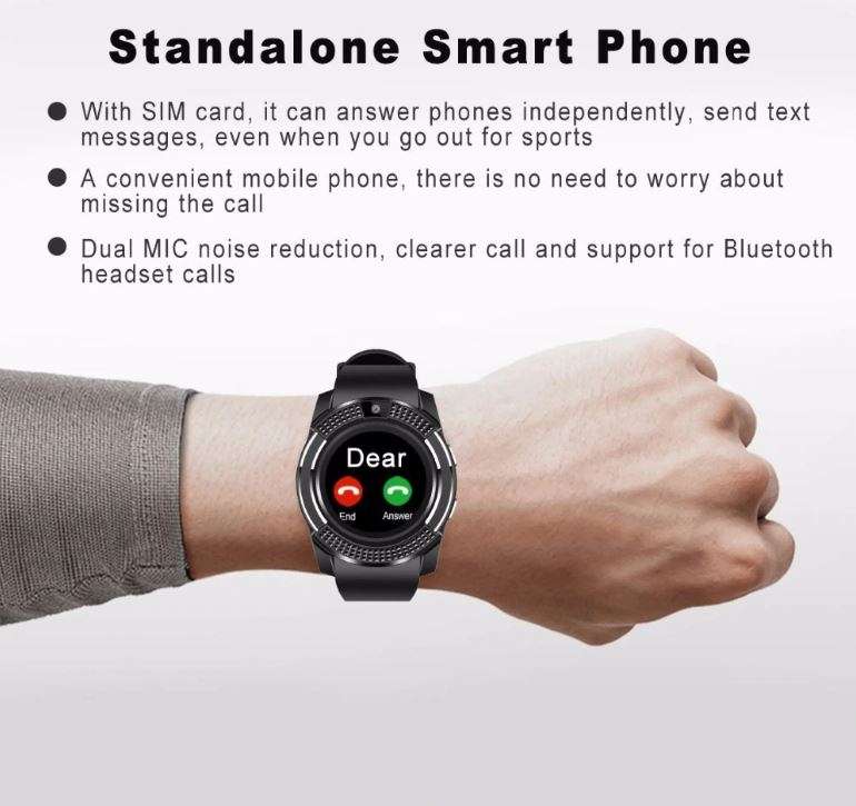 Professional Smart Watch Phone, SIM CARD, Bluetooth, Camera, Sleep Monitor, SD Card, Pedometer etc.