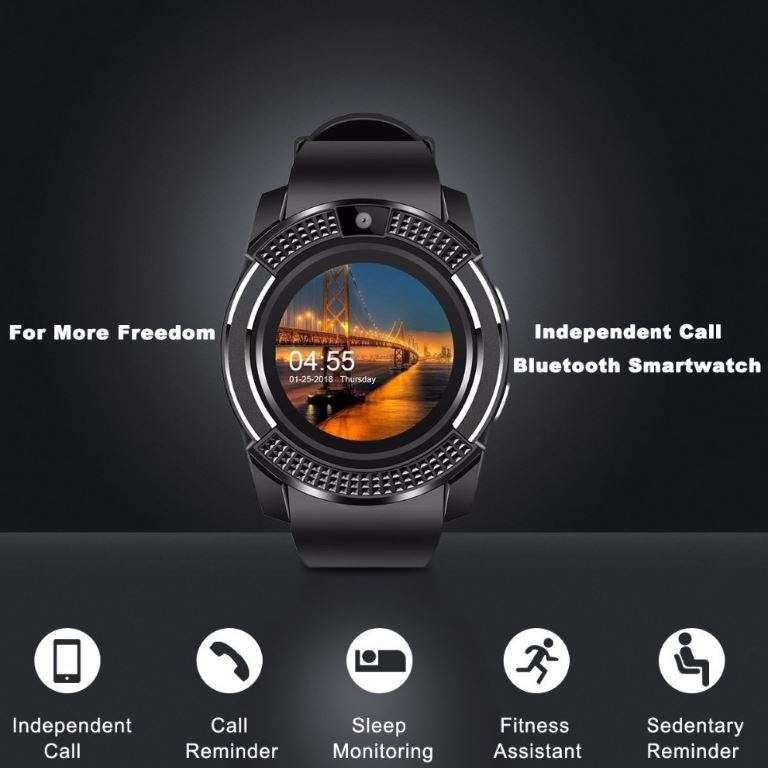 Professional Smart Watch Phone, SIM CARD, Bluetooth, Camera, Sleep Monitor, SD Card, Pedometer etc.