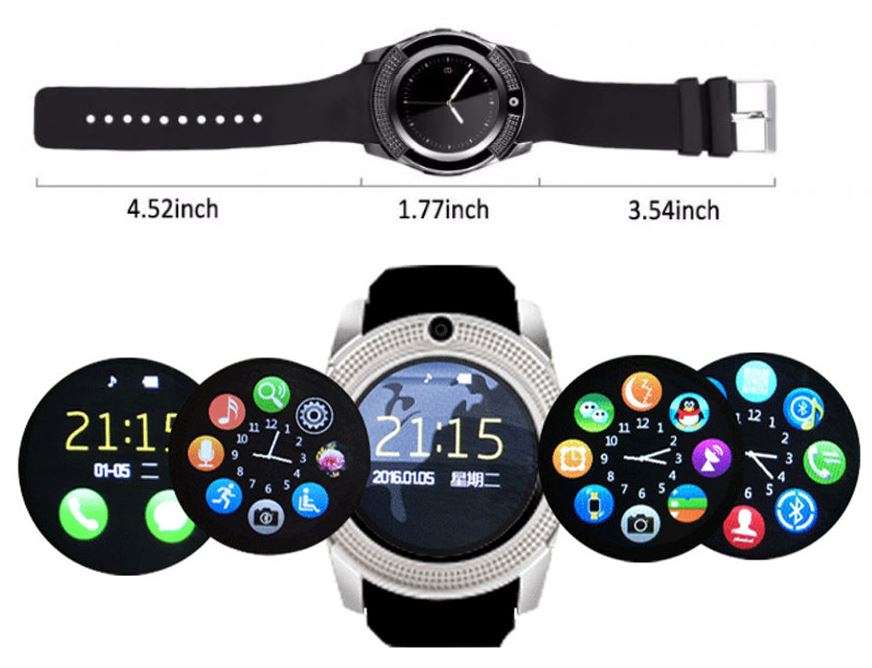 Professional Smart Watch Phone, SIM CARD, Bluetooth, Camera, Sleep Monitor, SD Card, Pedometer etc.
