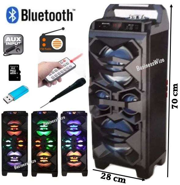 Super Large Bluetooth Karaoke Speaker With Microphone & Remote Support FM Radio, USB, TF, AUX