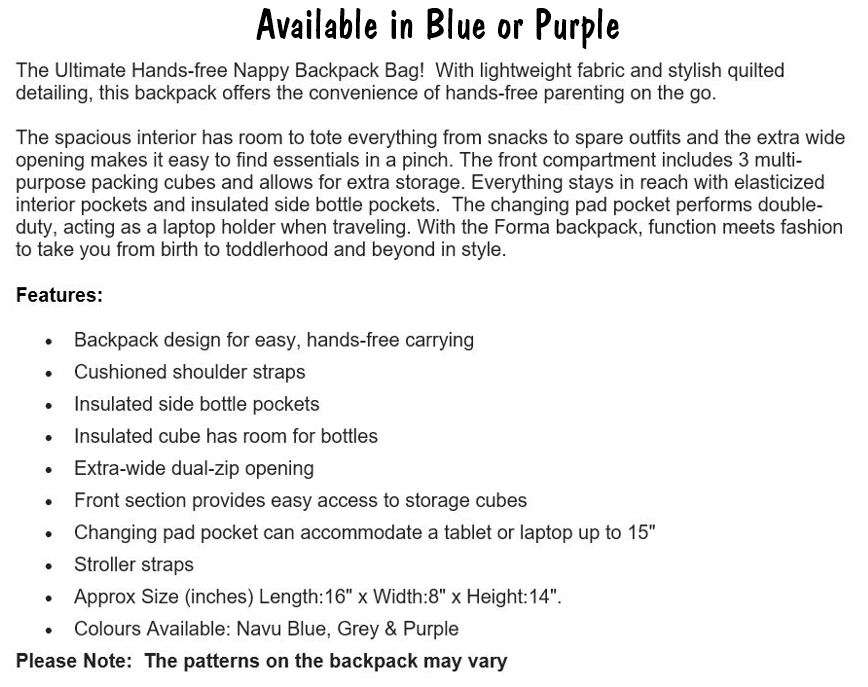 The Ultimate Hands-free Nappy Backpack Bag