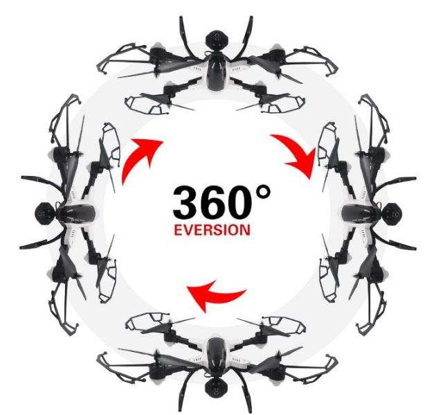 2.4GHz 4CH 6-Axis WIFI Real-Transmission Foldable Camera Drone with LED Lights for Night Flying